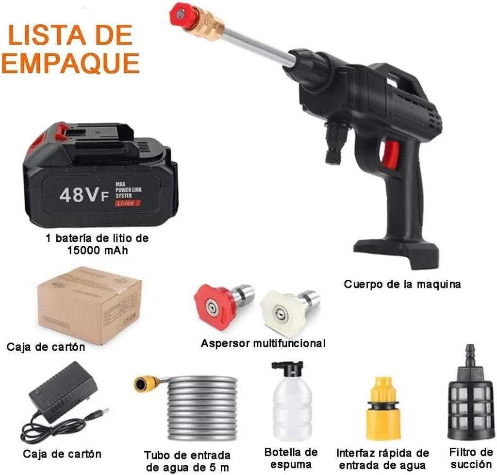 Pistola de lavado a presión inalámbrica con batería 10.000 mAh