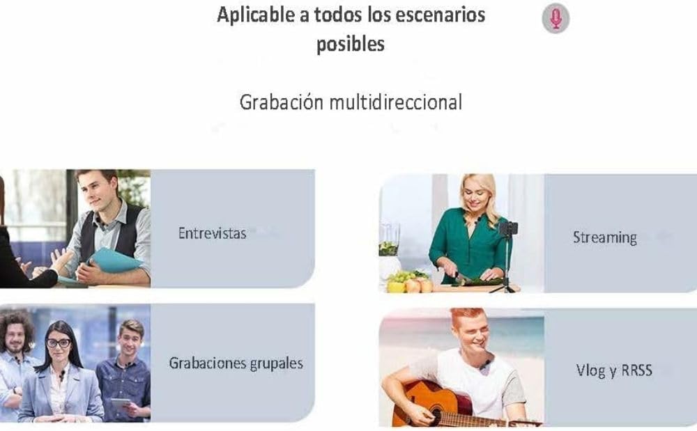 Micrófono de solapa inalámbrico para móvil (iPhone o USB-C)
