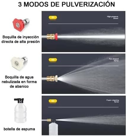 Pistola de lavado a presión inalámbrica con batería 10.000 mAh