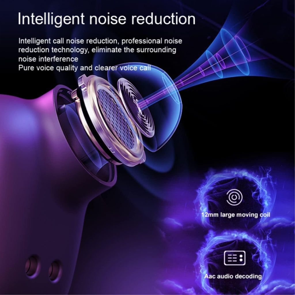 Auriculares Bluetooth 5.3 con estuche de carga y pantalla LED (IPX7)