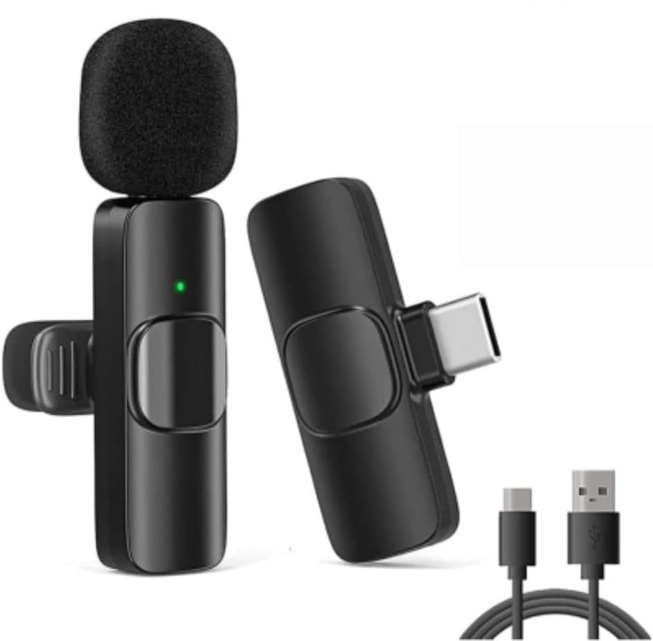 Micrófono de solapa inalámbrico para móvil (iPhone o USB-C)