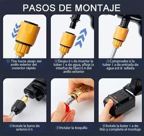 Pistola de lavado a presión inalámbrica con batería 10.000 mAh
