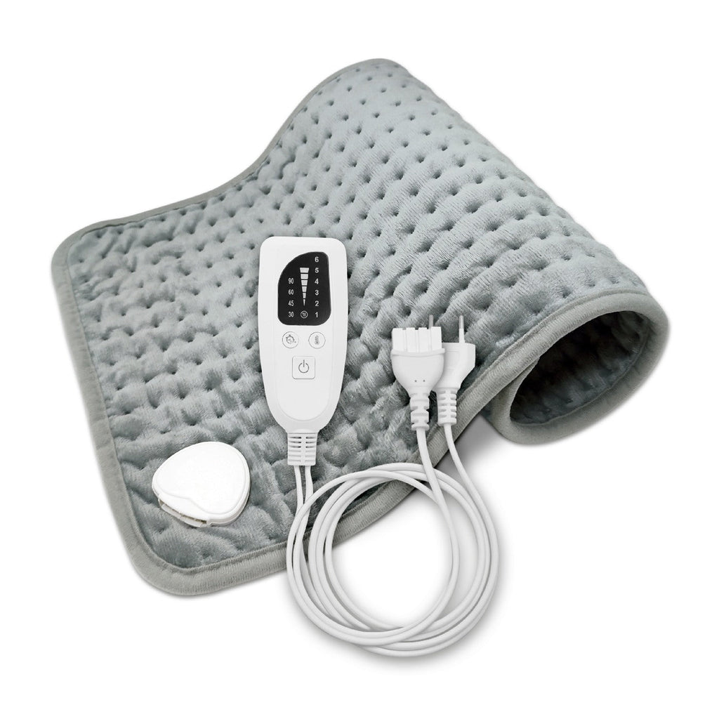 Almohadilla eléctrica lumbar gris con mando de control