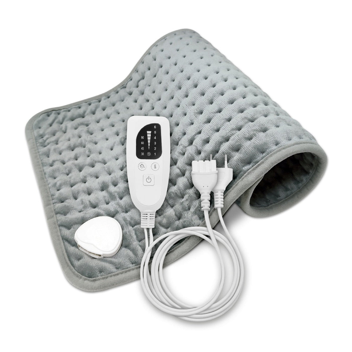 Almohadilla eléctrica lumbar gris con mando de control