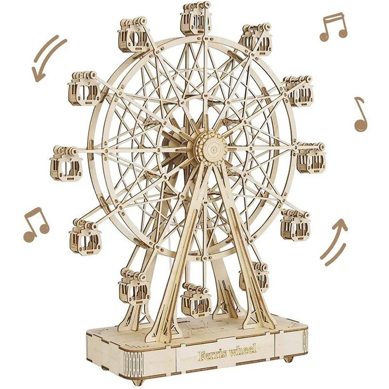 Caja de música noria de madera para montar