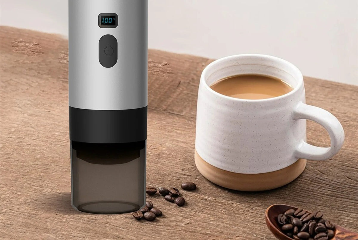 Cafetera espresso portátil inalámbrica con pantalla digital