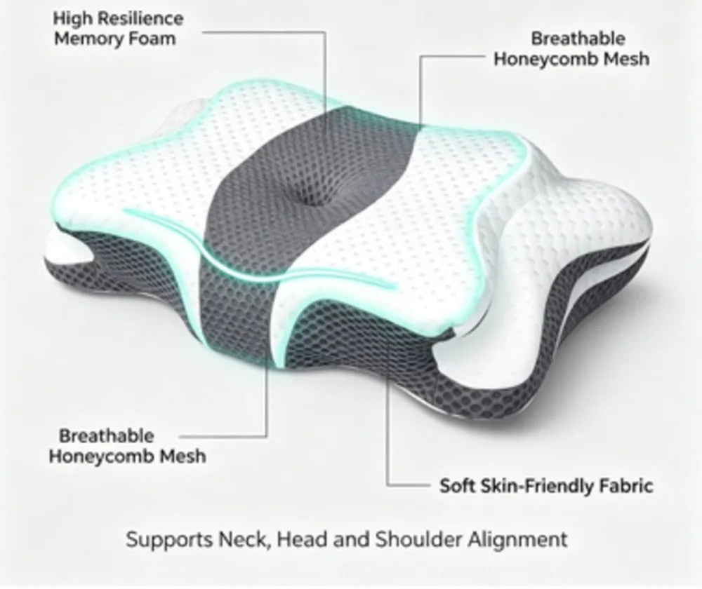 Almohada cervical ergonómica de viscoelástica