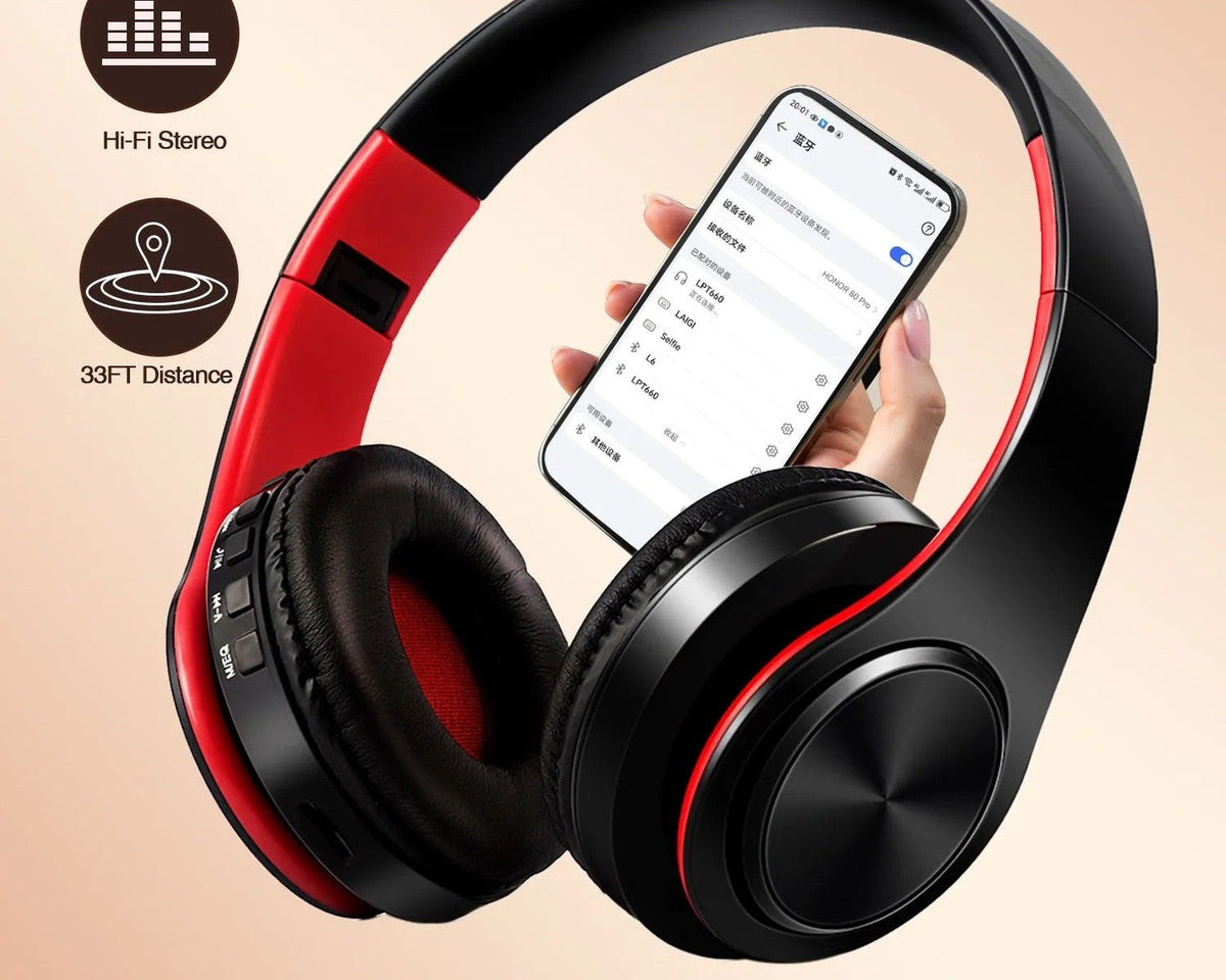 Auriculares Bluetooth de diadema con micrófono