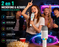 Micrófono karaoke Bluetooth con altavoz y luces