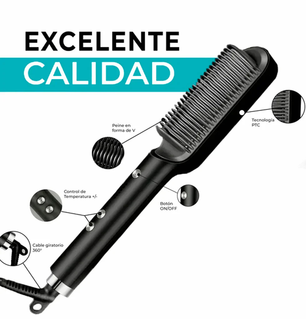 Cepillo alisador iónico con 4 temperaturas