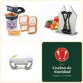 Pack Cocina de Navidad: cortador de verduras, afilador y abridor automático