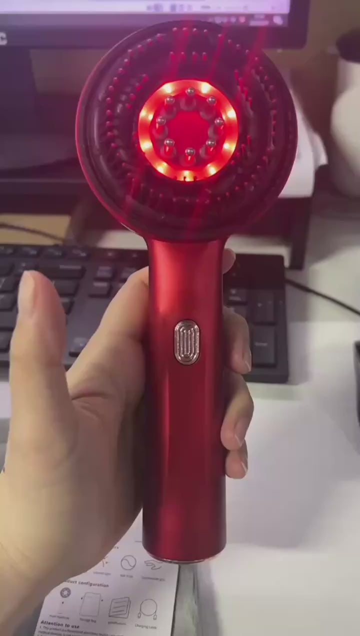 Peine masajeador de cuero cabelludo con luz roja