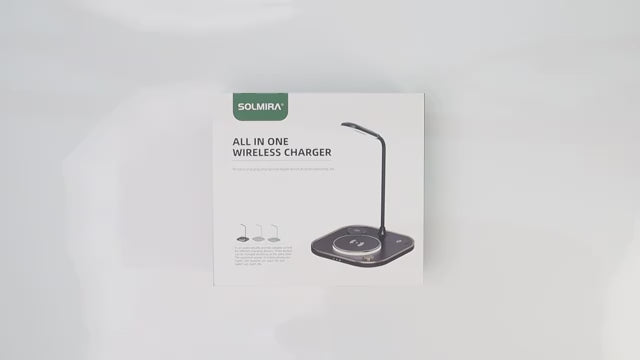 Base de carga inalámbrica 3 en 1 con luz
